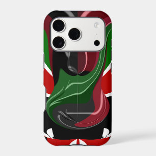 Fluid Kenya: National Flag Texture Abstract Art iPhone 17 Pro Case