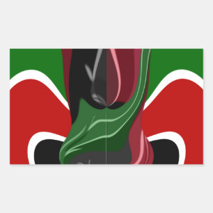 Fluid Kenya: National Flag Texture Abstract Art Rectangular Sticker