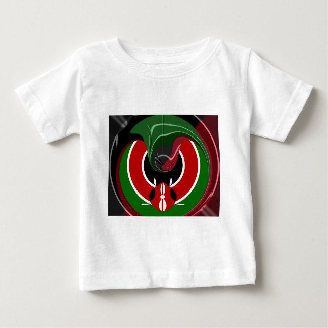 Fluid Kenyan Flag: A Modern Design Baby T-Shirt (Front)