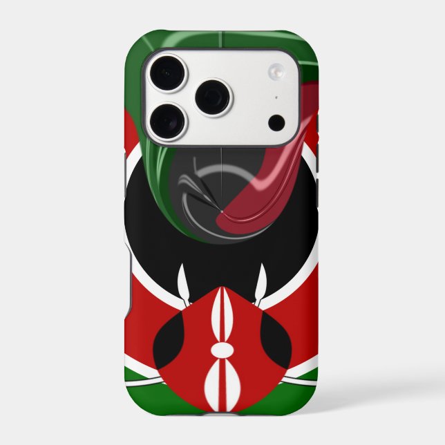 Fluid Kenyan Flag: A Modern Design Case-Mate iPhone Case (Back)