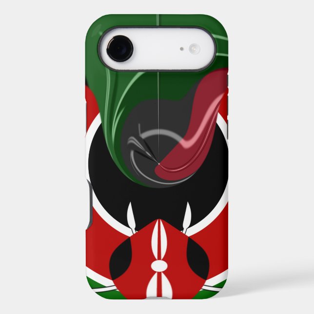 Fluid Kenyan Flag: A Modern Design Case-Mate iPhone Case (Back)