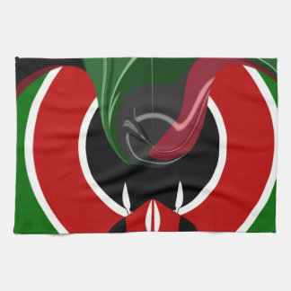 Fluid Kenyan Flag: A Modern Design Kitchen Towel