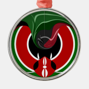 Fluid Kenyan Flag: A Modern Design Metal Ornament