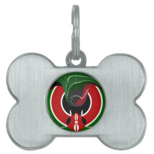 Fluid Kenyan Flag: A Modern Design Pet ID Tag