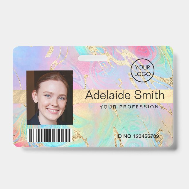  fluid marble art badge (Front)