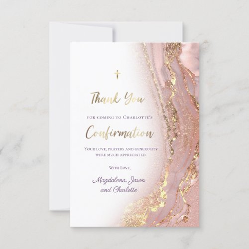 fluid marble Confirmation thank you Invitation