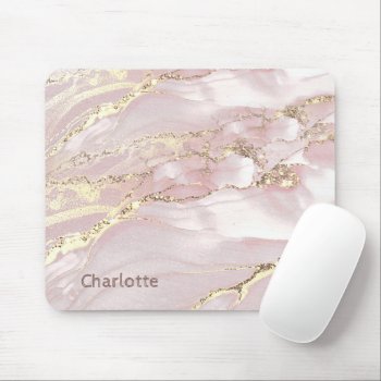Fluid Marble Pink Gold Mouse Pad by amoredesign at Zazzle
