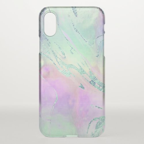 fluid marble purple green iPhone x case
