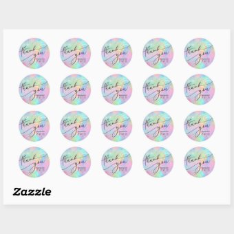 Fluid Marble Thank You Classic Round Sticker Zazzle