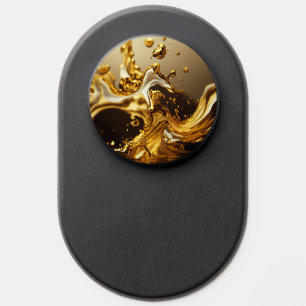 Fluid molten gold abstract PopSocket