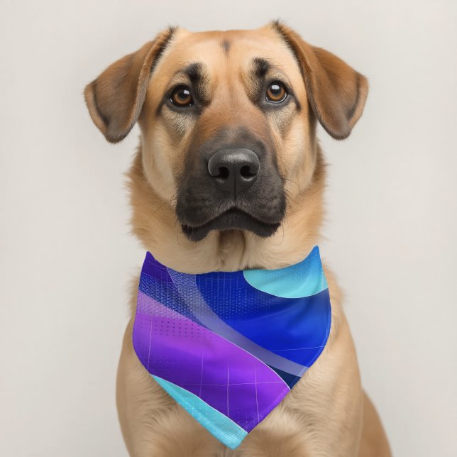 Fluid Neon Waves Abstract Pattern Pet Bandana Collar (Dog 2)