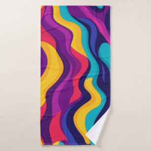 Fluid paint abstract flow bath towel