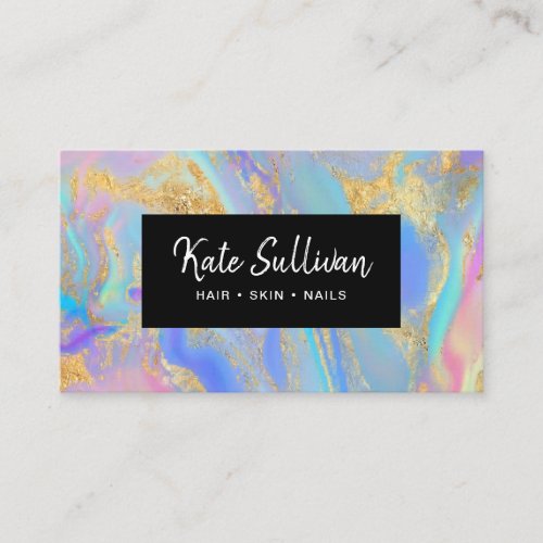 fluid pastel colors hair skin nails business card