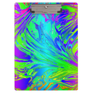 Fluid Rainbow Abstract Paint Splatters Clipboard