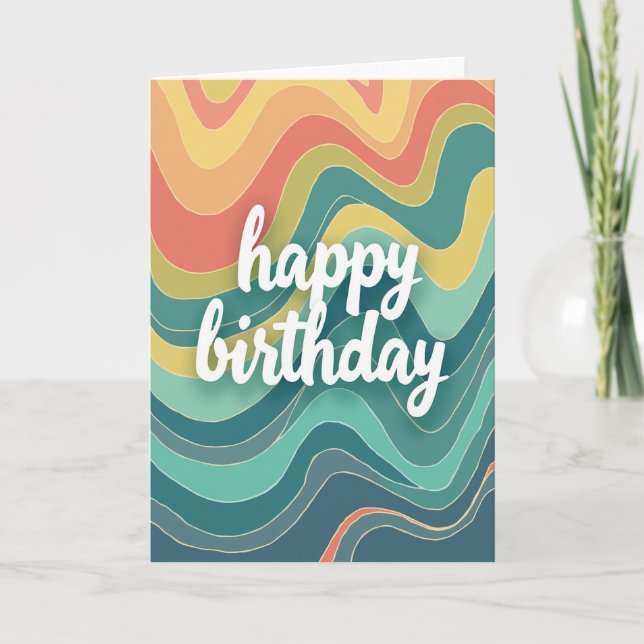 Fluid Script Birthday Card (Front)