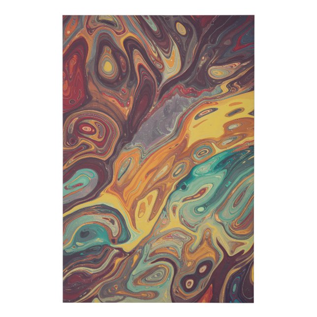 Fluid Textures Organic Abstract Design Faux Canvas Print (Front)