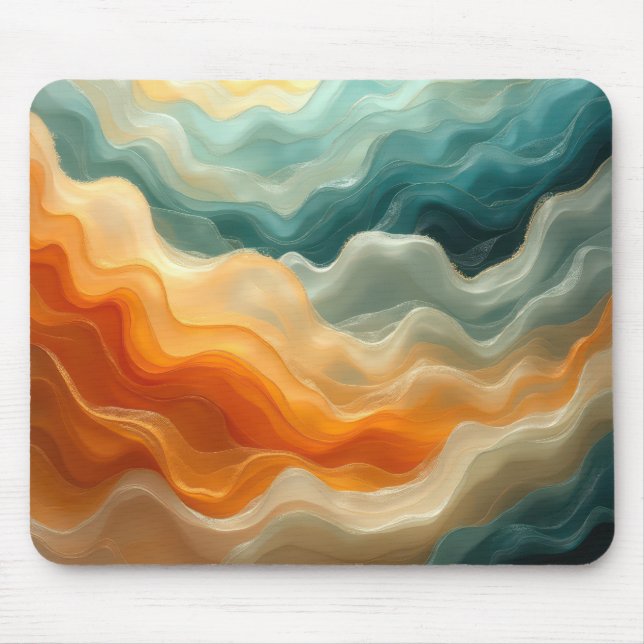 Fluid Wave Abstract Mouse Pad (Front)