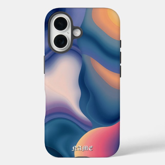 Fluid Wave Sunset Abstract Case-Mate iPhone Case (Back)
