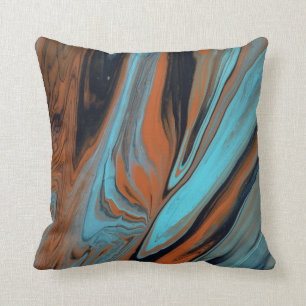 Fluidity Southwest Turquoise Throw Pillow