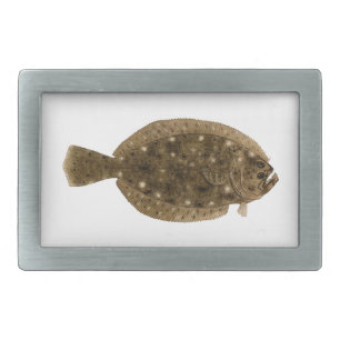 Fluke - Summer Flounder Rectangular Belt Buckle