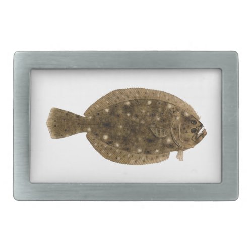 Fluke _ Summer Flounder Rectangular Belt Buckle