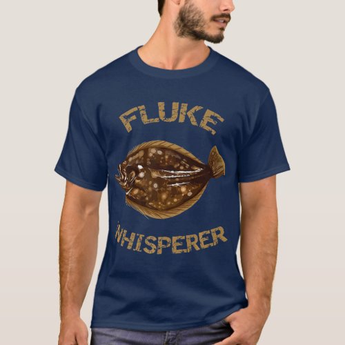 Fluke Whisperer Summer Flounder Fishing T_Shirt
