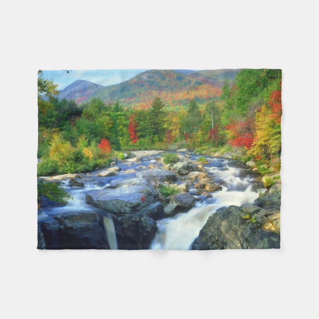 Flume Falls |  Adirondack Mountains Fleece Blanket (Front (Horizontal))