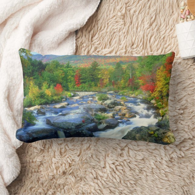 Flume Falls |  Adirondack Mountains Lumbar Pillow (Blanket)