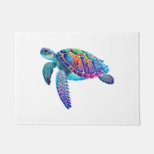 Fluo sea turtle doormat