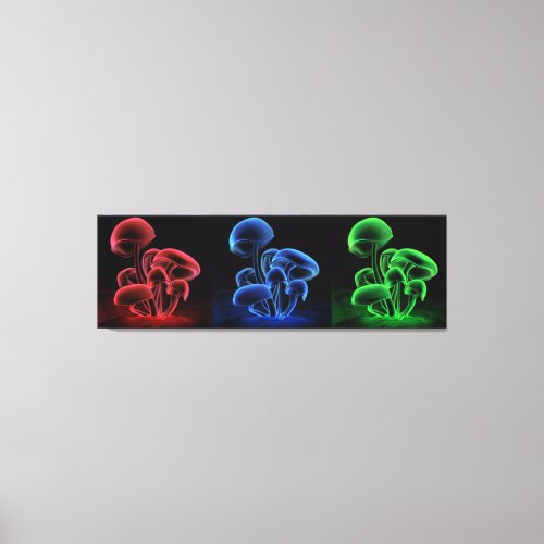 Fluorescence Triptych Together Canvas Print
