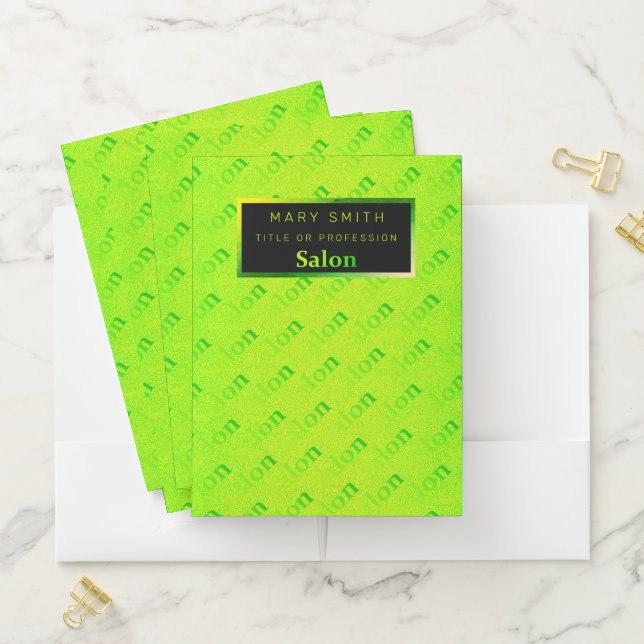 Fluorescent 2in1 Neon Elegant Business Card & Pocket Folder (In Situ)