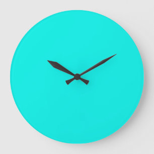 Fluorescent Aqua Teal Turquoise Blue Personalized Large Clock