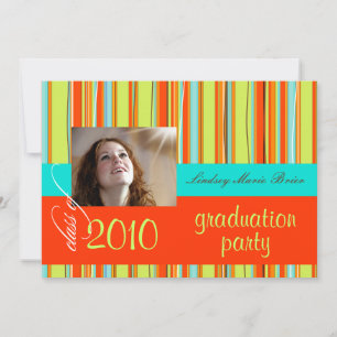 Fluorescent Beach Towel/orange/lime Invitation