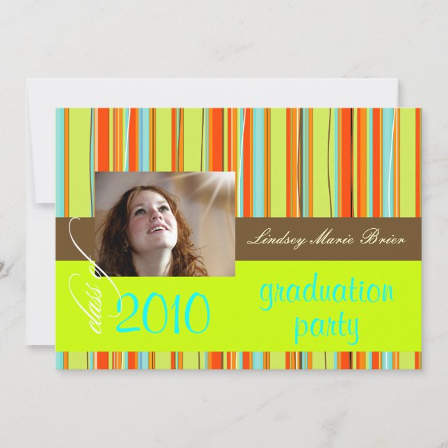 Fluorescent Beach Towel/orange/lime Invitation (Front)