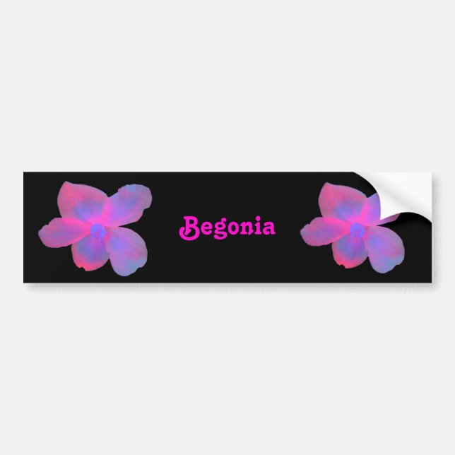 Fluorescent Begonia Customizable Bumper Sticker (Front)