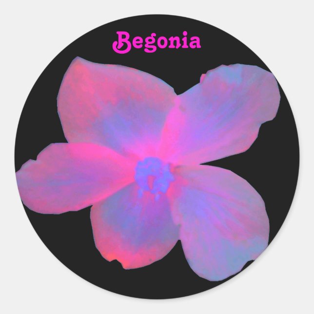Fluorescent Begonia Customizable Sticker (Front)