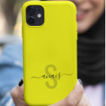 Fluorescent Bright Neon Color Monogram Name  Case-Mate iPhone 14 Case<br><div class="desc">This design may be personalized in the area provided by changing the photo and/or text. Or it can be customized by clicking Personalize this Template and then choosing the click to customize further option and delete or change the color of the background, add text, change the text color or style,...</div>