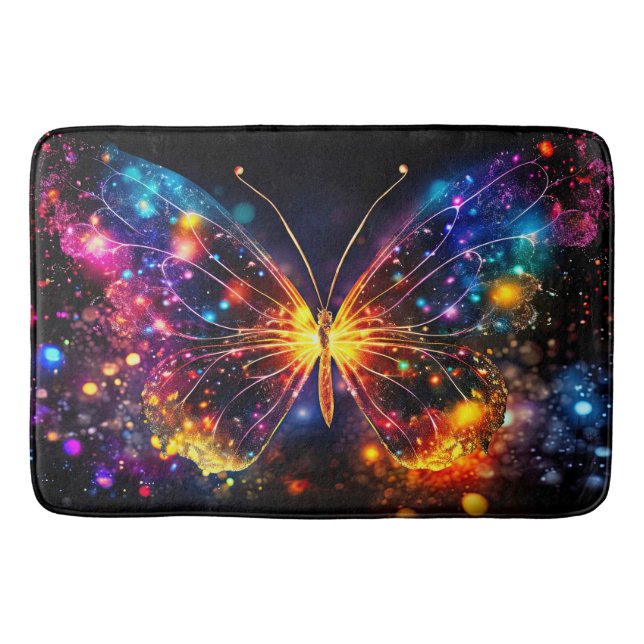 Fluorescent Butterfly Bath Mat (Front)