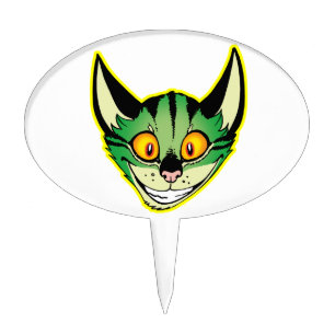 Fluorescent Cartoon Cat Cake Pick