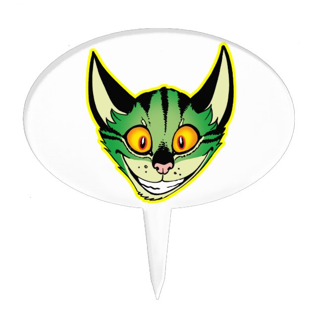 Fluorescent Cartoon Cat Cake Pick (Front)