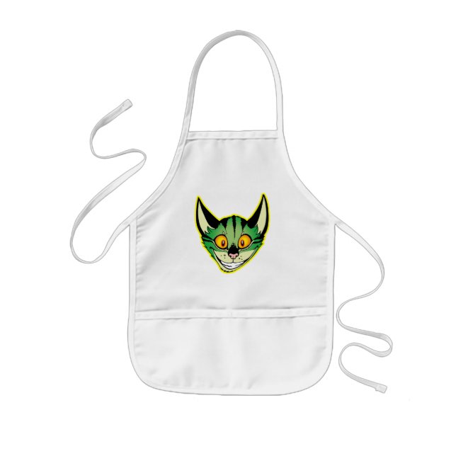 Fluorescent Cartoon Cat Children Apron (Front)