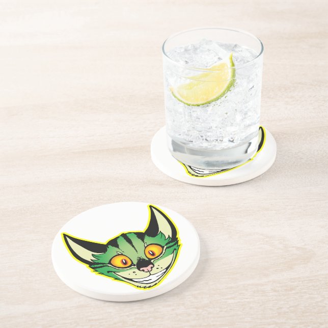 Fluorescent Cartoon Cat Coaster (Side)