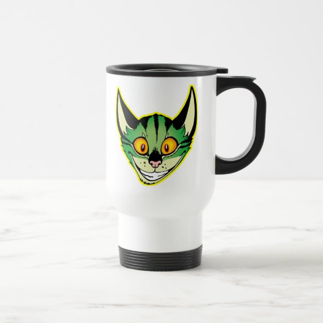 Fluorescent Cartoon Cat Commuter Mug (Right)