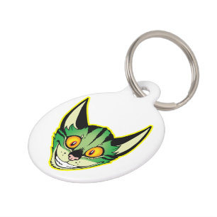 Fluorescent Cartoon Cat Dog Tag