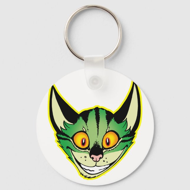Fluorescent Cartoon Cat Keychain (Front)
