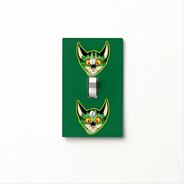 Fluorescent Cartoon Cat Light Switch Cover (In Situ)