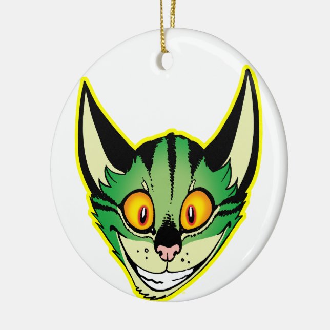 Fluorescent Cartoon Cat Ornament (Left)