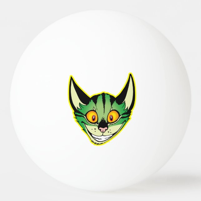 Fluorescent Cartoon Cat Ping Pong Ball (Front)