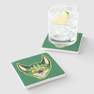 Fluorescent Cartoon Cat Stone Coaster
