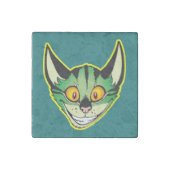 Fluorescent Cartoon Cat Stone Magnet (Front)